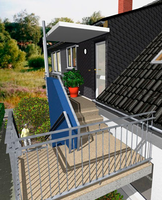 Dachgeschossausbau mit Außentreppe